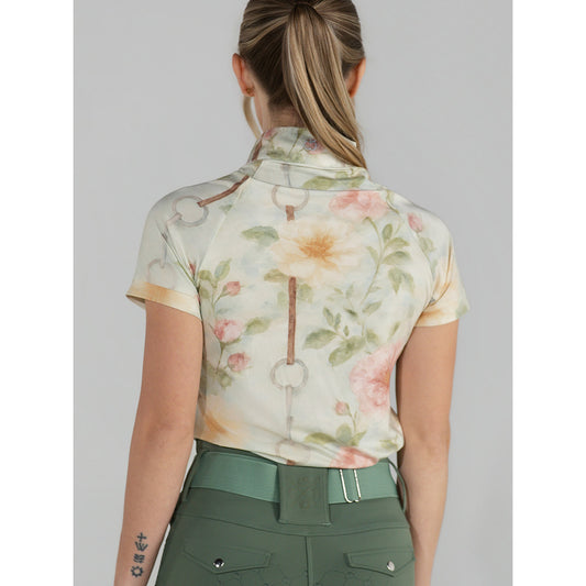 Dapplebay Vintage Floral 1/4 Zip SS Riding Top