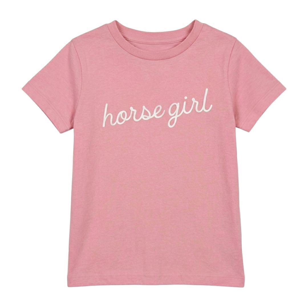 Dapplebay Kids Horse Girl Tee-Ballet Pink