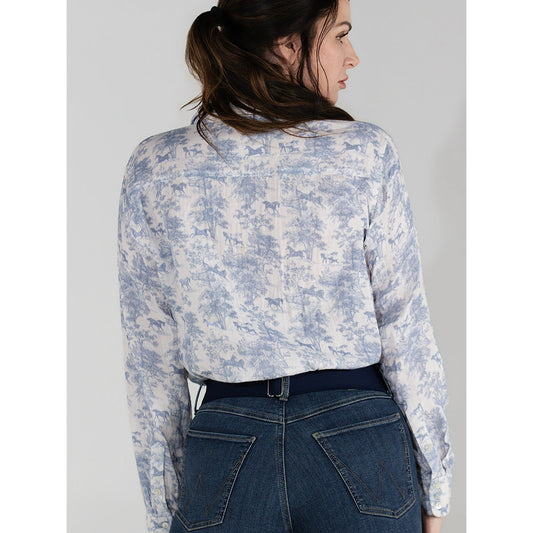 Dapplebay Equestrian Toile Breezy Button Up Top