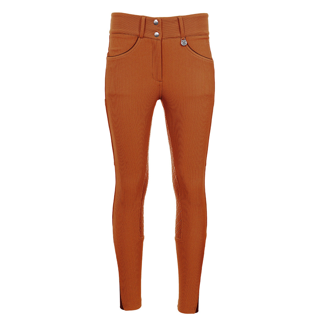 Dapplebay Pro Ribbed Silicone Full Seat Breeches-Rust