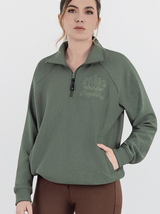 Dapplebay Signature Ribbed Pullover-Rosemary
