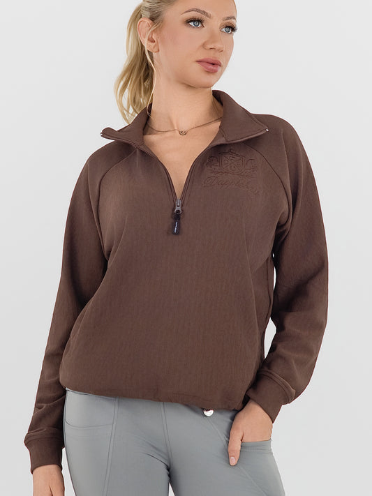 Dapplebay Signature Ribbed Pullover-Chocolate
