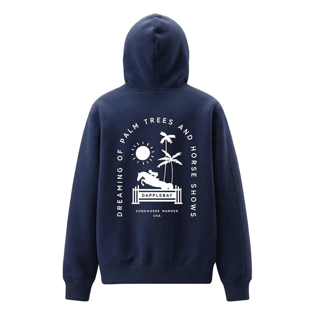 Dapplebay Palm Trees & Horse Shows Hoodie-Purple Dusk