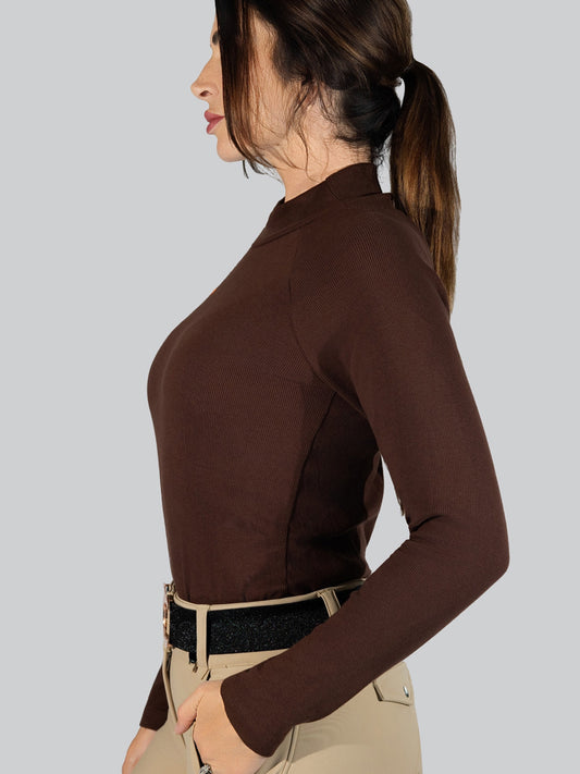 Dapplebay Heirloom Mock Neck-Dark Bay