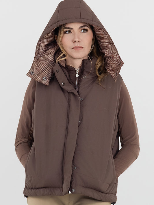 Dapplebay Reversible Puffer Vest-Chocolate