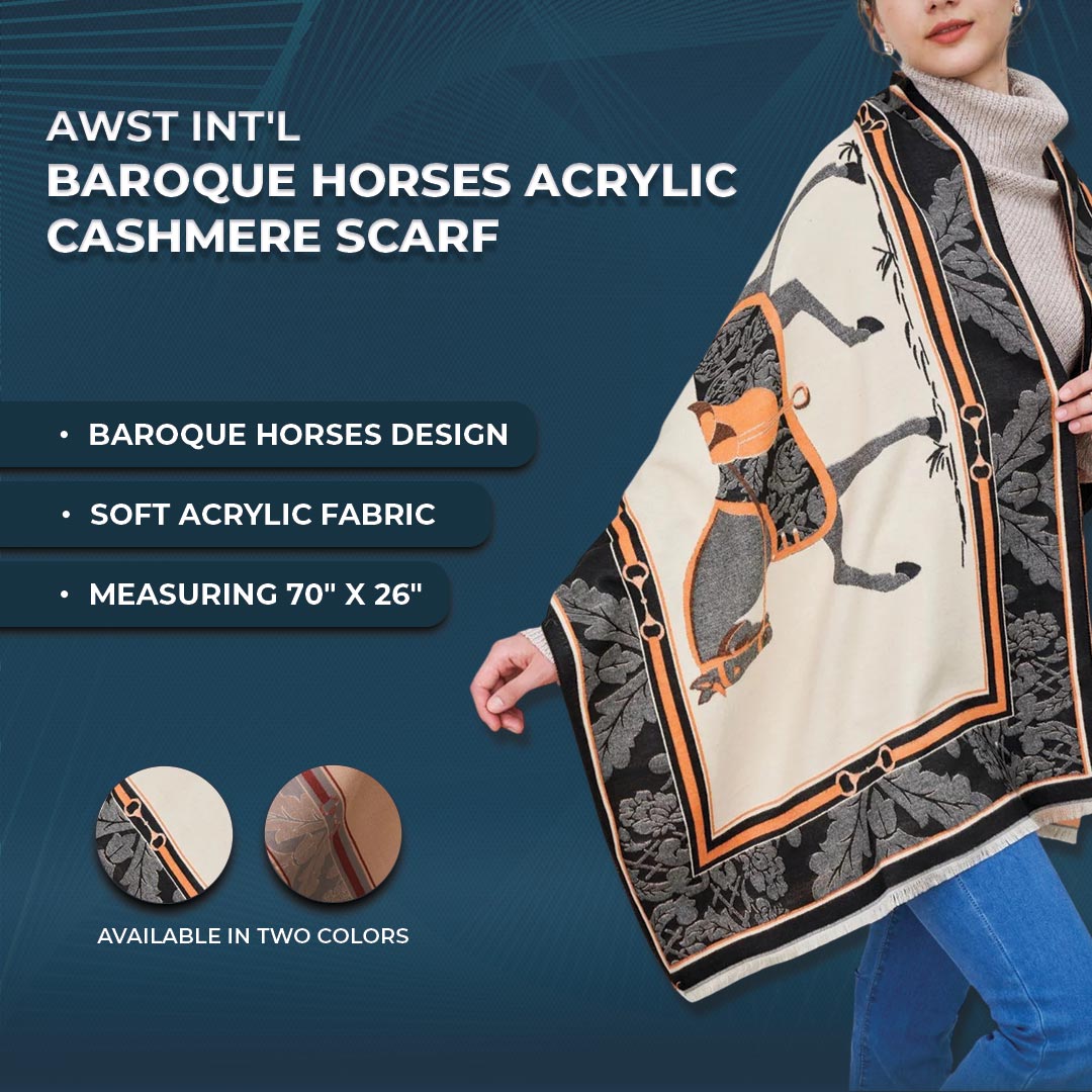 AWST Int'l Baroque Horses Acrylic Cashmere Scarf – JPC Equestrian