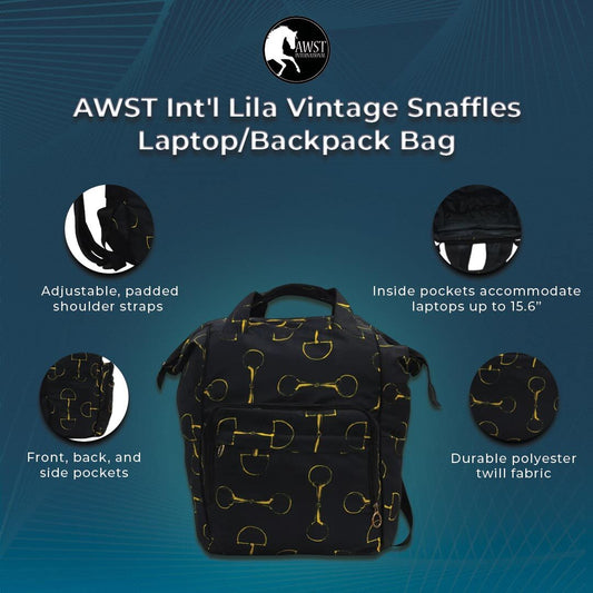 AWST Int'l Lila Vintage Snaffles Laptop/Backpack Bag