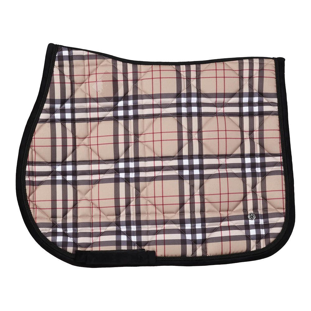 Dapplebay Holiday Plaid Pony Saddle Pad-Tan