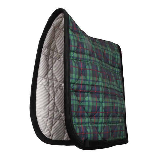 Dapplebay Holiday Plaid Dressage Saddle Pad-GREEN