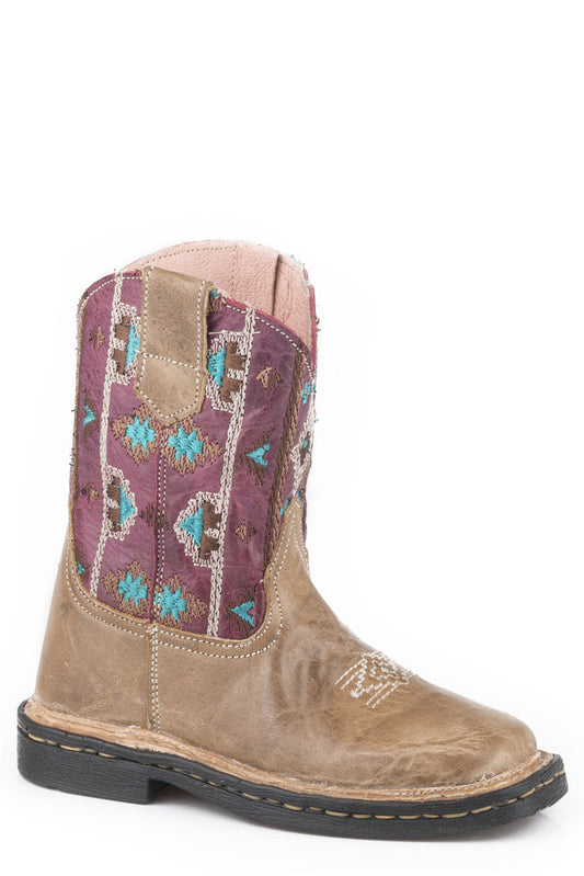 Roper Toddlers Waxy Brown Leather Vamp Boots