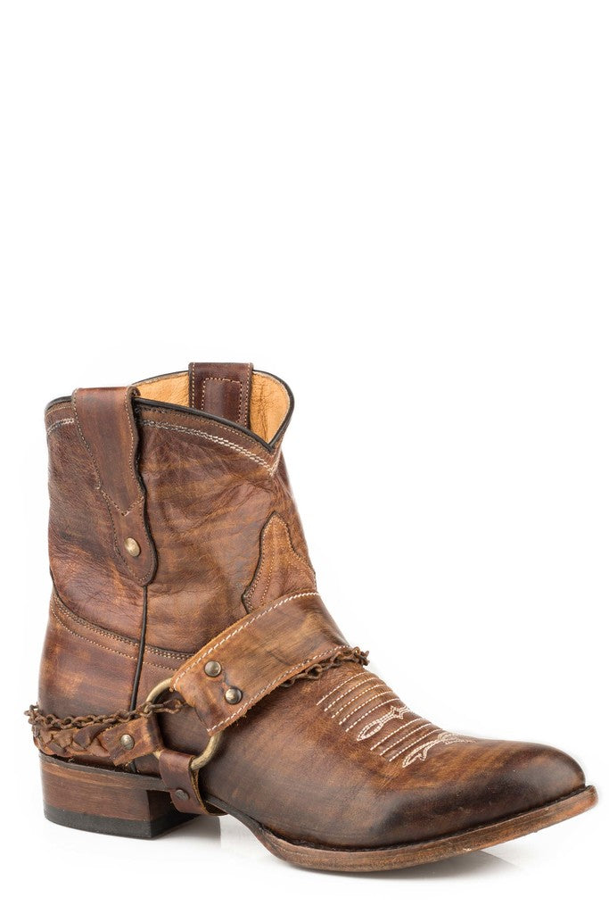 Roper Womens Vintage Brown Leather Vamp & Shaft Boots