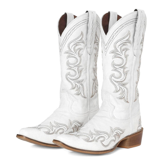 TuffRider Womens Snip Toe Paris Embroidered Western Boots