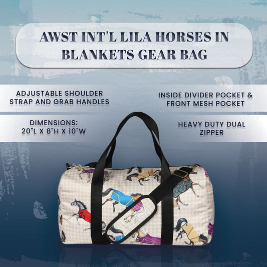 AWST Int'l Lila Horses in Blankets Gear Bag