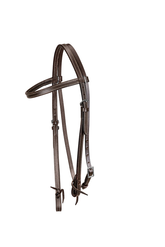 TuffRider Western Browband Headstall With Latigo Bit Ties_5631