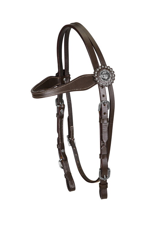 TuffRider Western Browband Headstall Concho With Buckle Bit Ends_5633