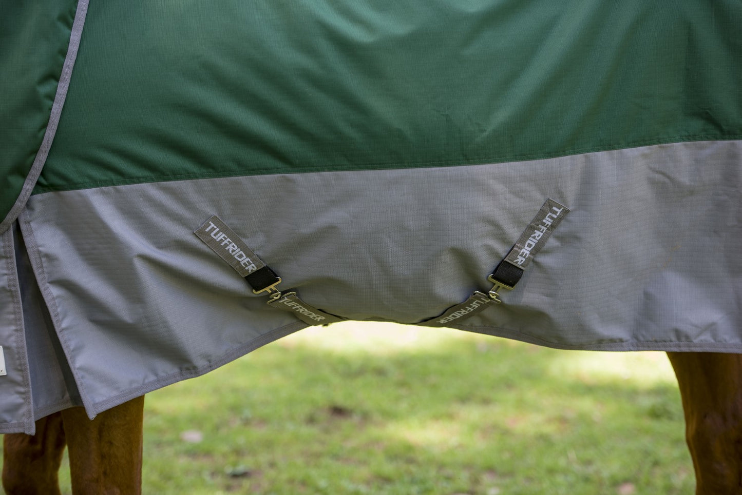 TuffRider Mini 1200D Ripstop Medium Weight 200GSM Two Tone Turnout Blanket With Standard Neck