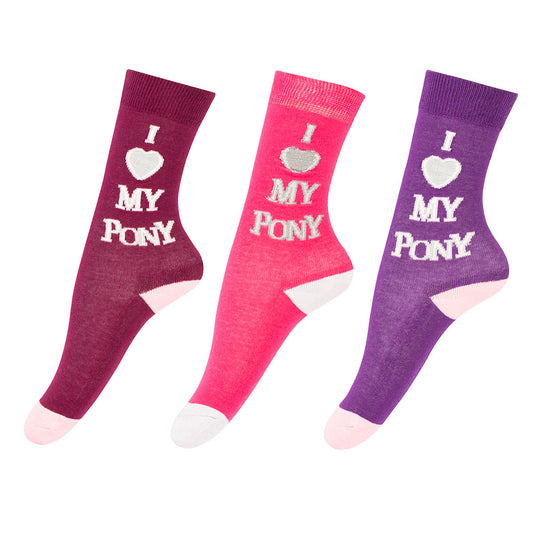 TuffRider Children's I love My Pony 3 Pack Socks_5062