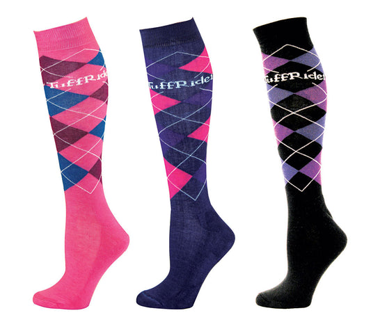 TuffRider Ladies Argyle Knee Hi Socks - 3 Pack_1672