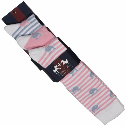 Equine Couture Ladies Whales Bamboo Knee Hi Socks - 3 Pack_1713