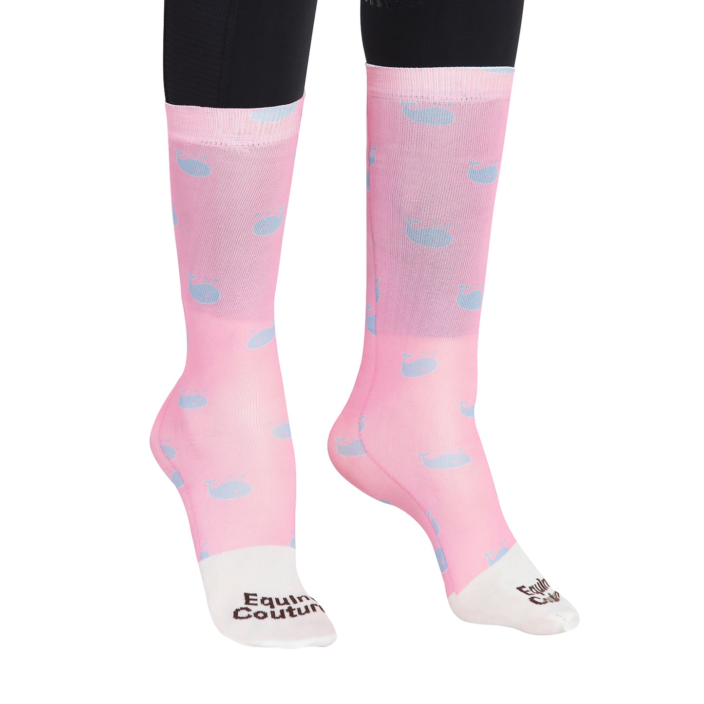 Equine Couture Ladies Whales Half Padded Knee Hi Boot Socks_1751