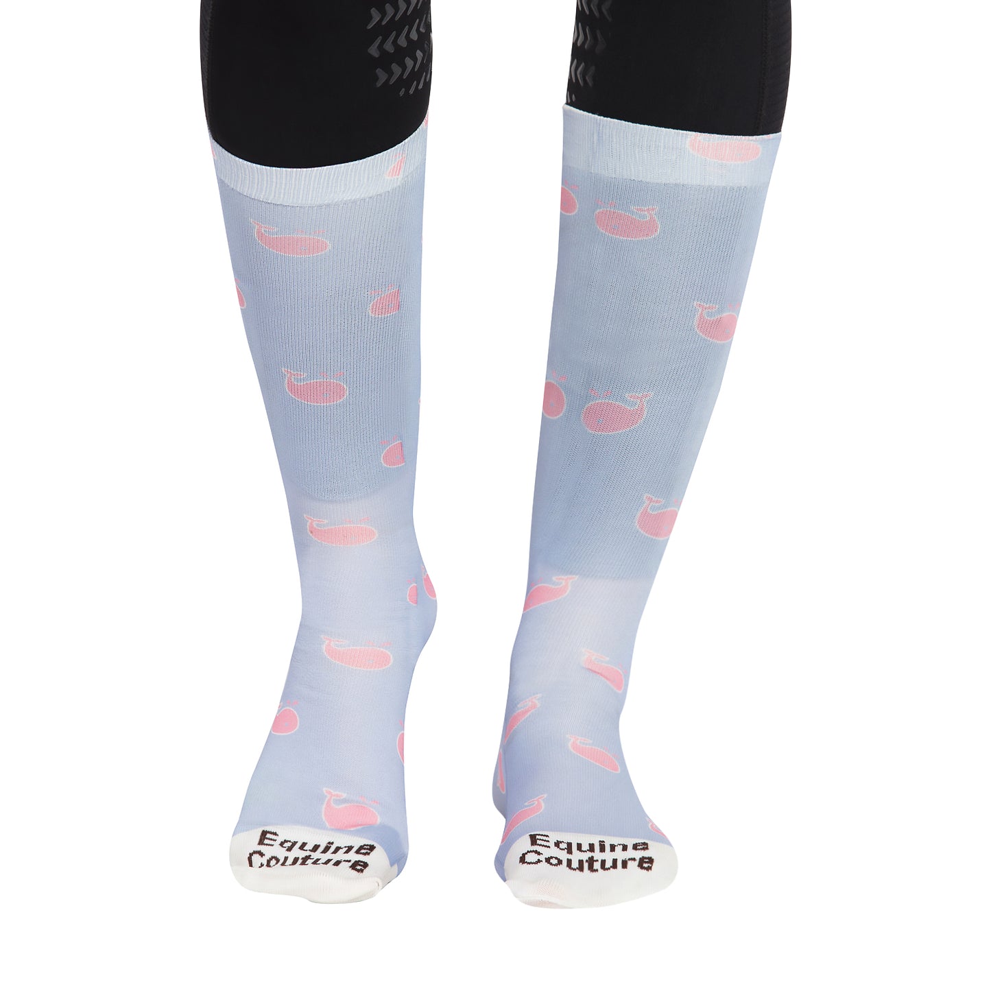 Equine Couture Ladies Whales Half Padded Knee Hi Boot Socks_1754