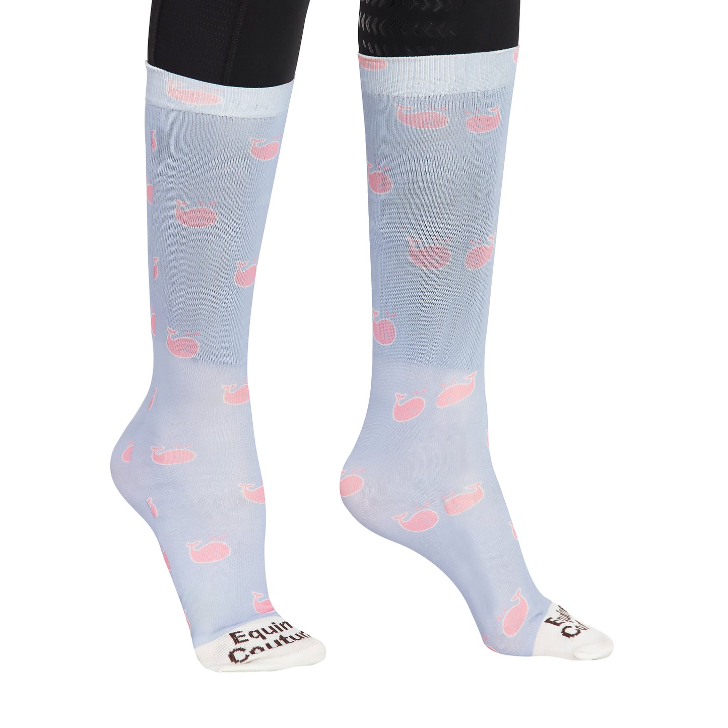 Equine Couture Ladies Whales Half Padded Knee Hi Boot Socks_1755