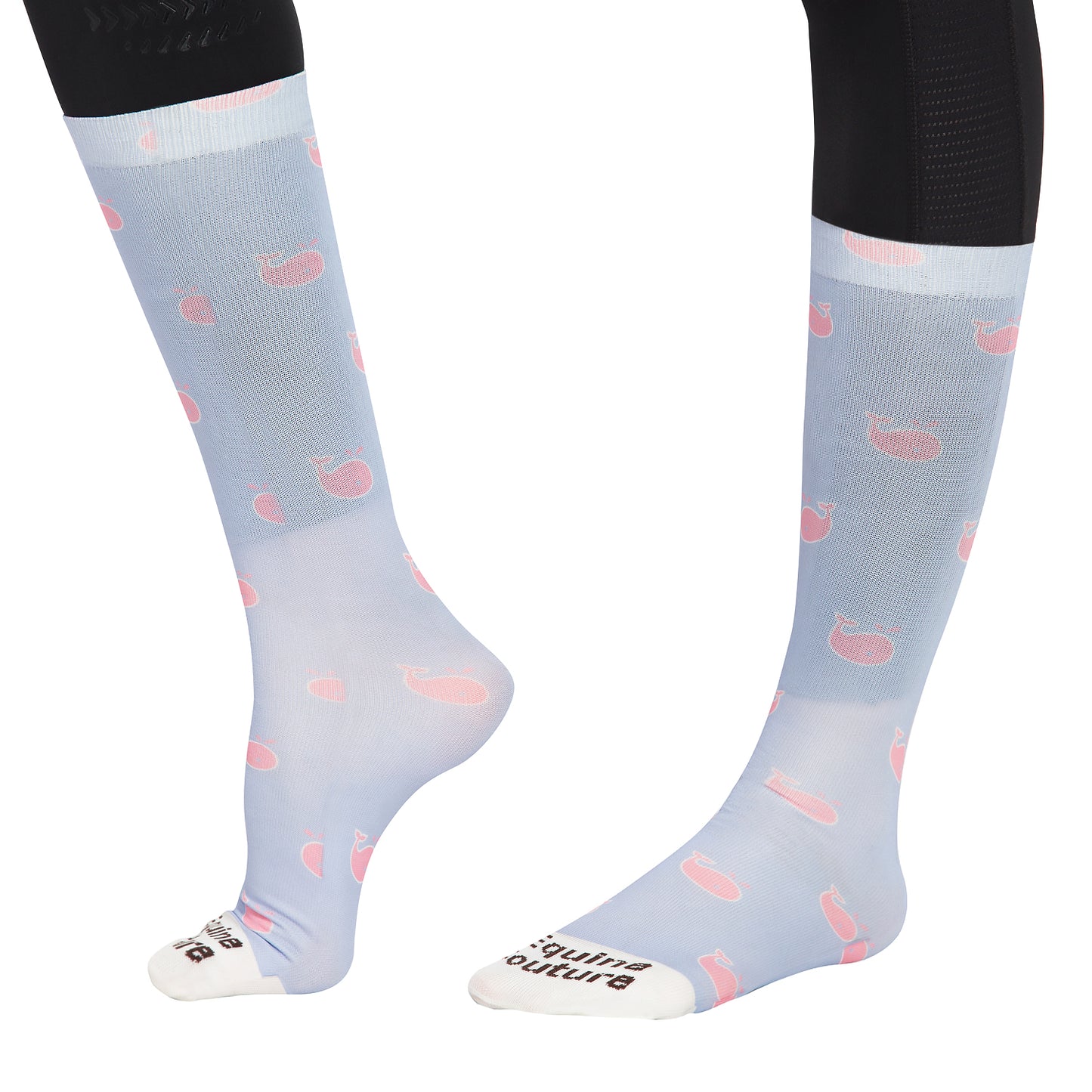 Equine Couture Ladies Whales Half Padded Knee Hi Boot Socks_1753