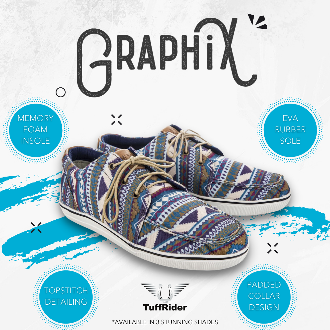 TuffRider Women Lace-Up Canvas Graphix Shoes