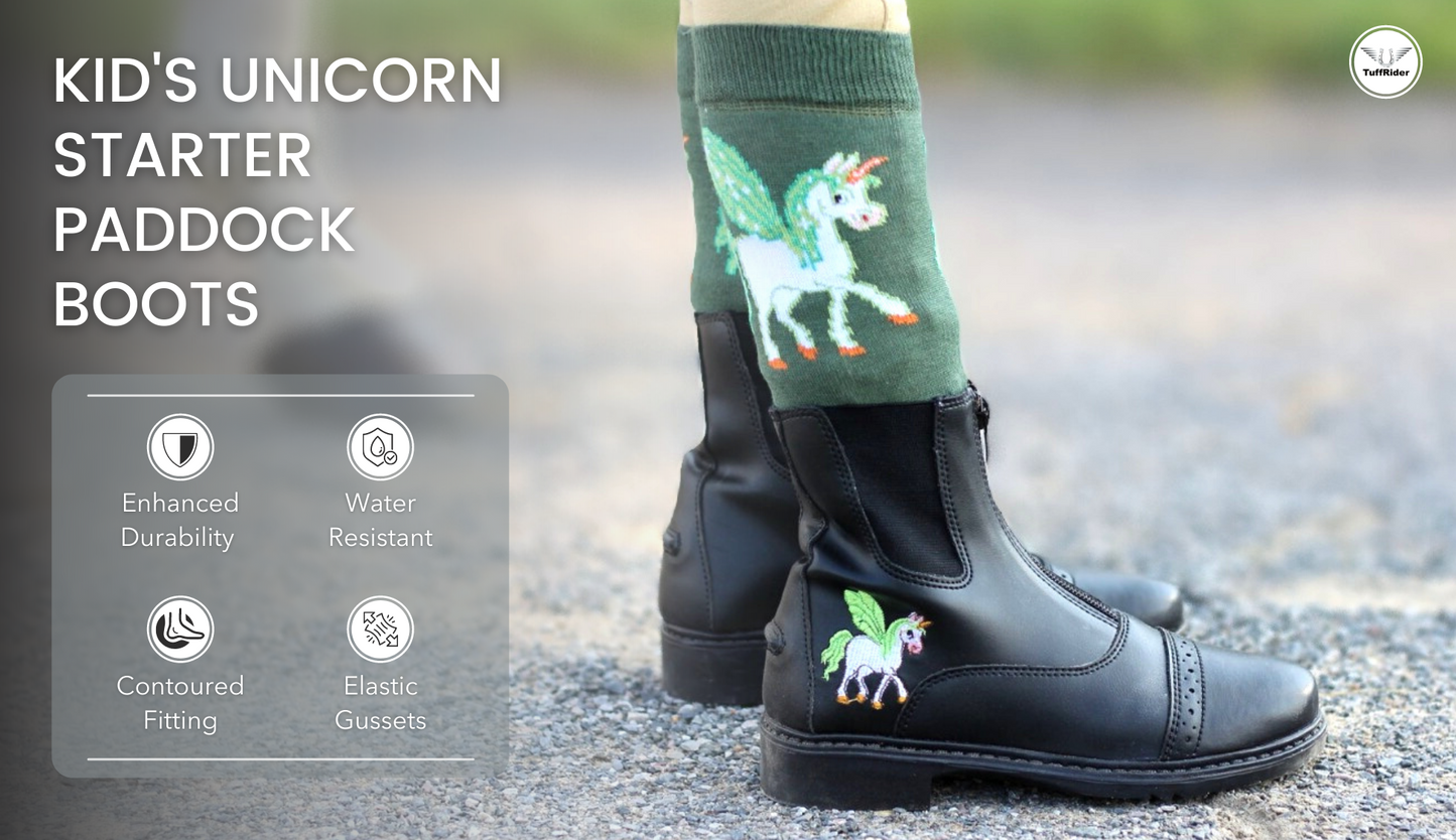 TuffRider Kid's Unicorn Starter Front Zip Paddock Boots