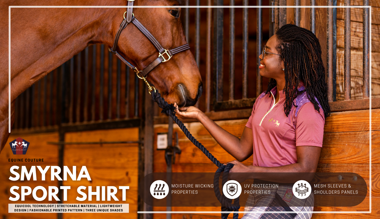 Equine Couture Women Daisy Printed Smyrna Sport Shirt