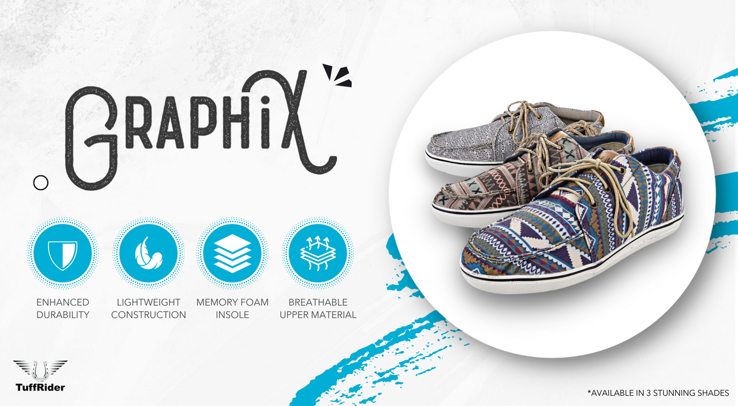 TuffRider Women Lace-Up Canvas Graphix Shoes
