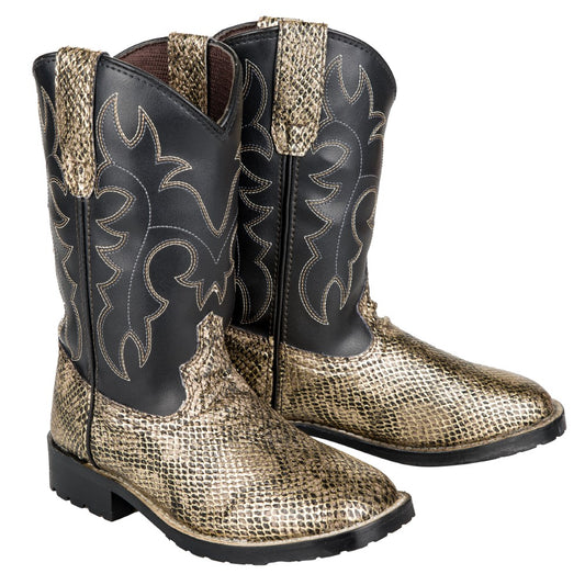 TuffRider Youth Black Snake in My Boot Western Leather Boots