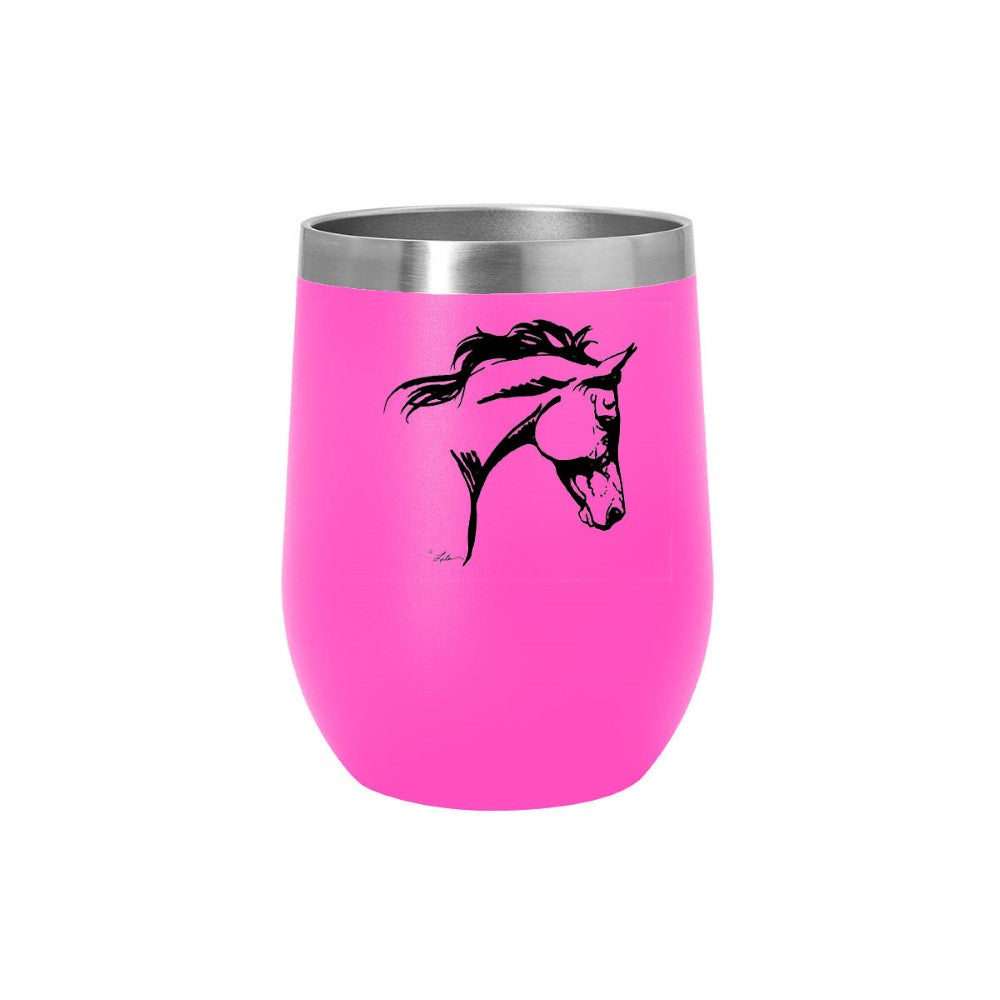 AWST Int'l 12 oz Stainless Steel Wine Tumbler w/ Slide Top Lila