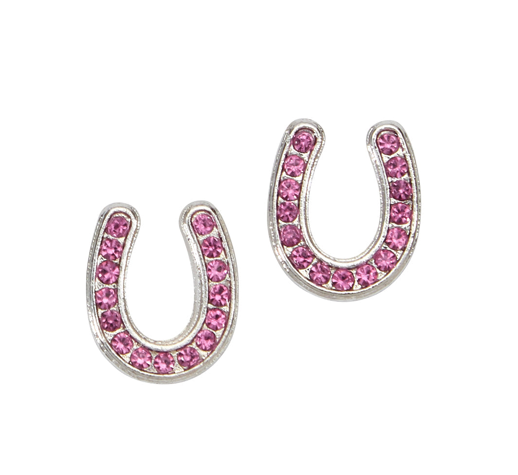 AWST Int'l Horseshoes Earrings w/Colorful Cowboy Hat Box
