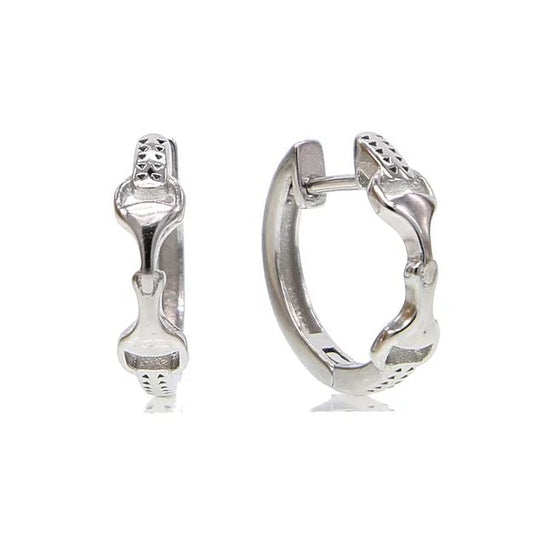 AWST Int'l Sterling Silver Snaffle Bit Hoop Earrings