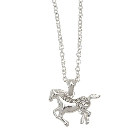 AWST Int'l Galloping Horse Necklace w/Colorful Cowboy Hat Box