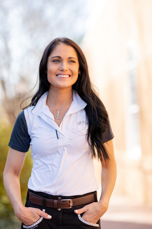 AWST Int'l Rhodium Horse Double Stirrup Necklace