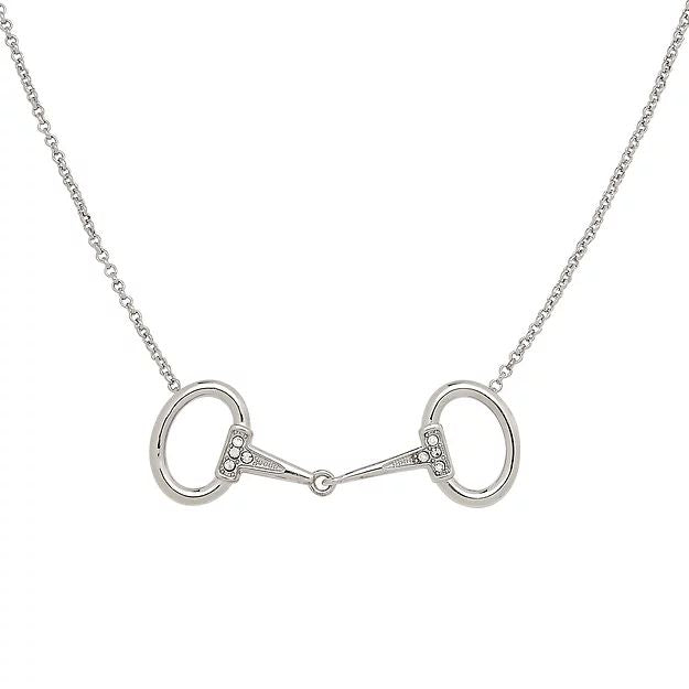 AWST Int'l Rhodium Horse Snaffle Bit Necklace