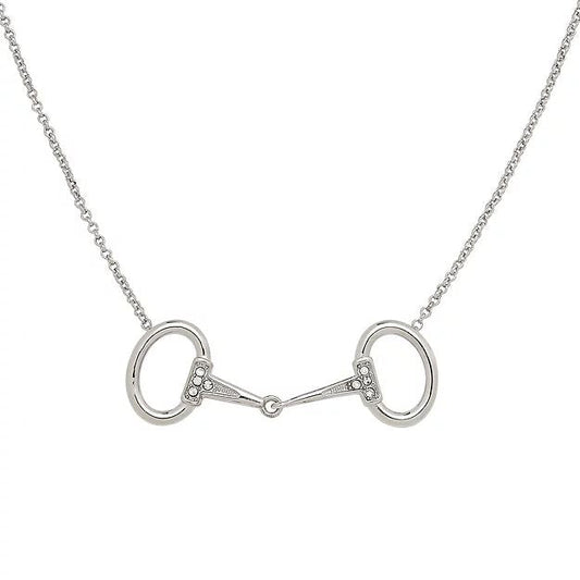 AWST Int'l Rhodium Horse Snaffle Bit Necklace