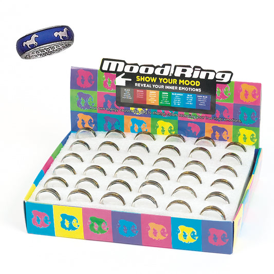 AWST Int'l Mood Band Ring w/ Horse Design Display- 36 pieces