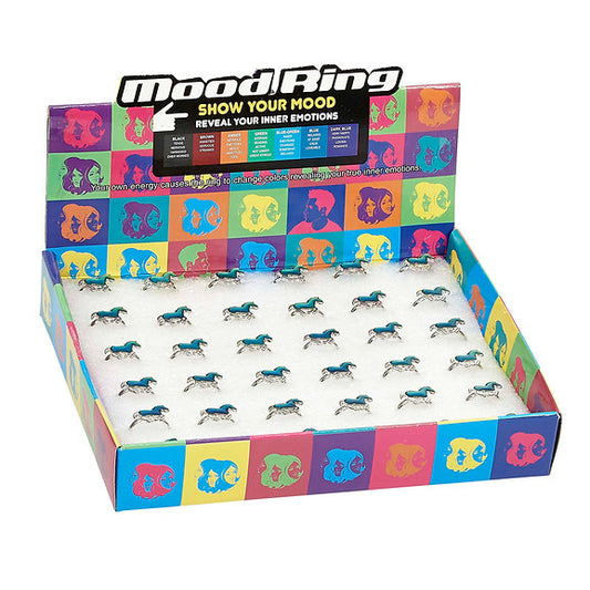 AWST Int'l Galloping Pony Mood Ring Display- 36 pieces