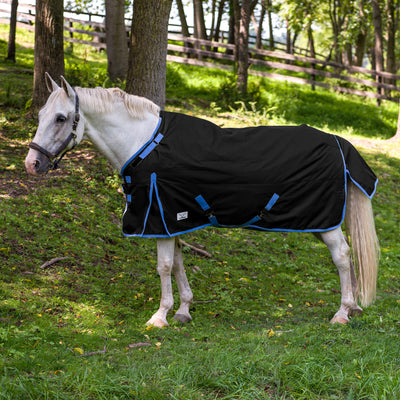 TuffRider Comfy-Fit Medium Weight Standard Neck Turnout Blanket w/ Adjustable Neck Opening- 1200D, 200GSM