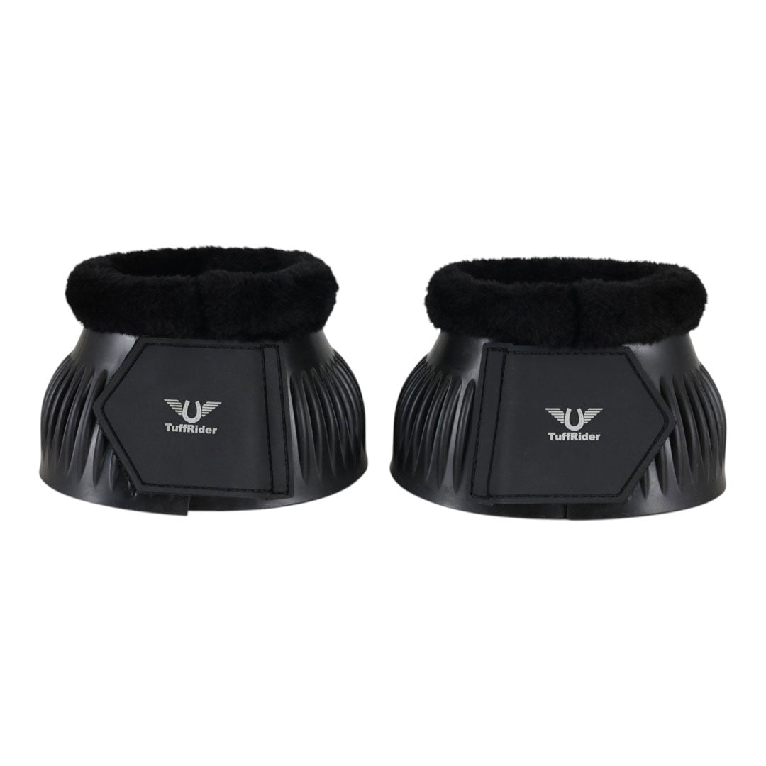 TuffRider Heavy-Duty Ribbed Adjustable Rubber Bell Boots with Fleece Trim