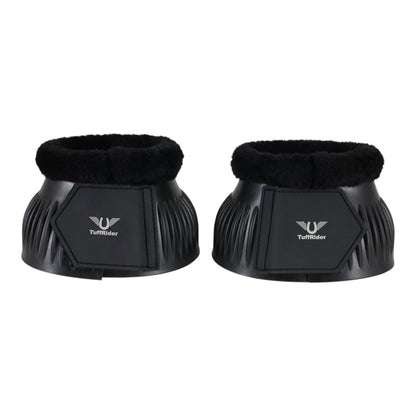 TuffRider Heavy-Duty Ribbed Adjustable Rubber Bell Boots with Fleece Trim
