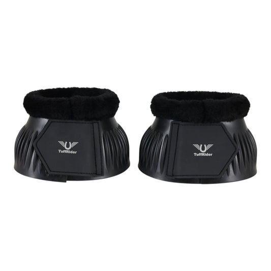 TuffRider Heavy-Duty Ribbed Adjustable Rubber Bell Boots with Fleece Trim