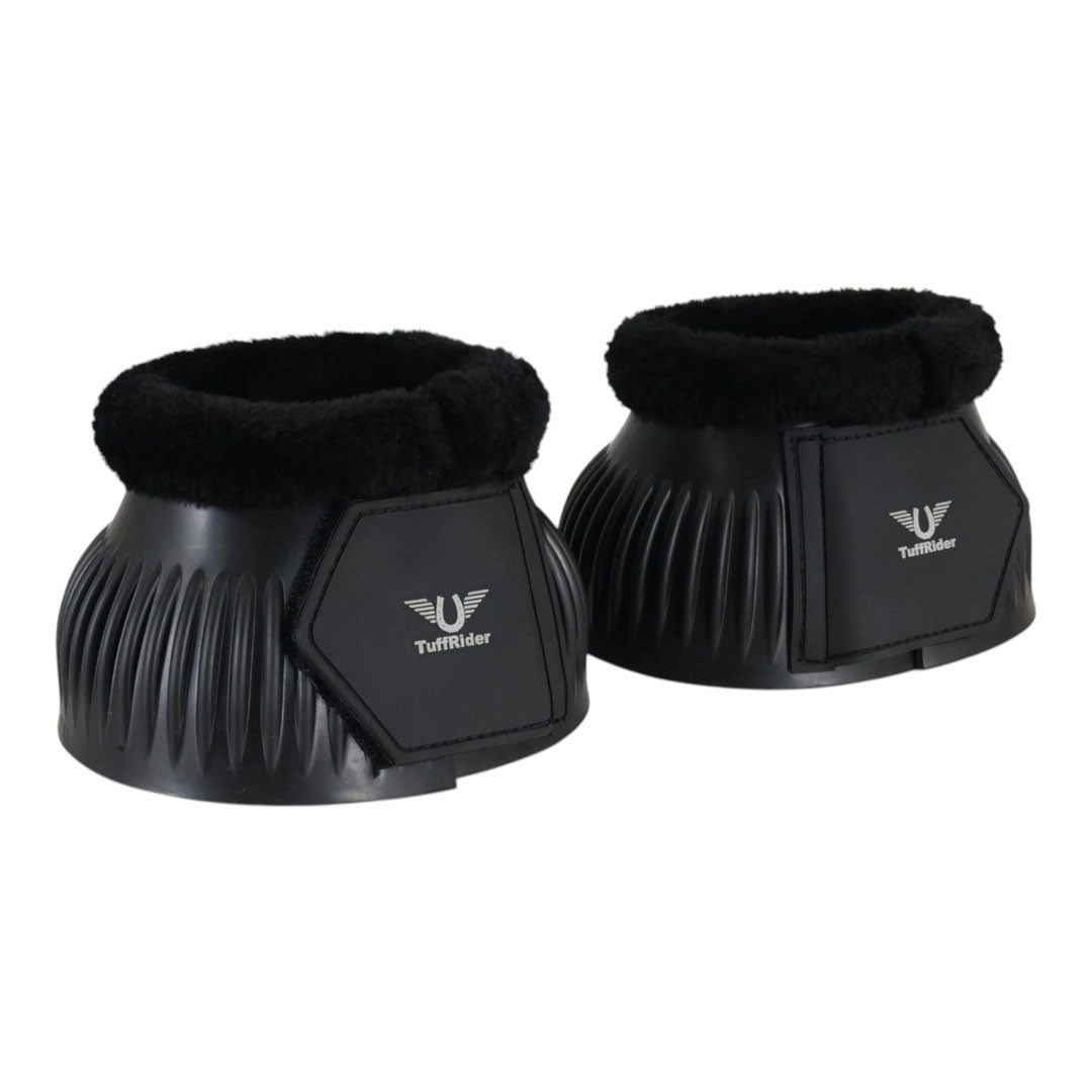 TuffRider Heavy-Duty Ribbed Adjustable Rubber Bell Boots with Fleece Trim