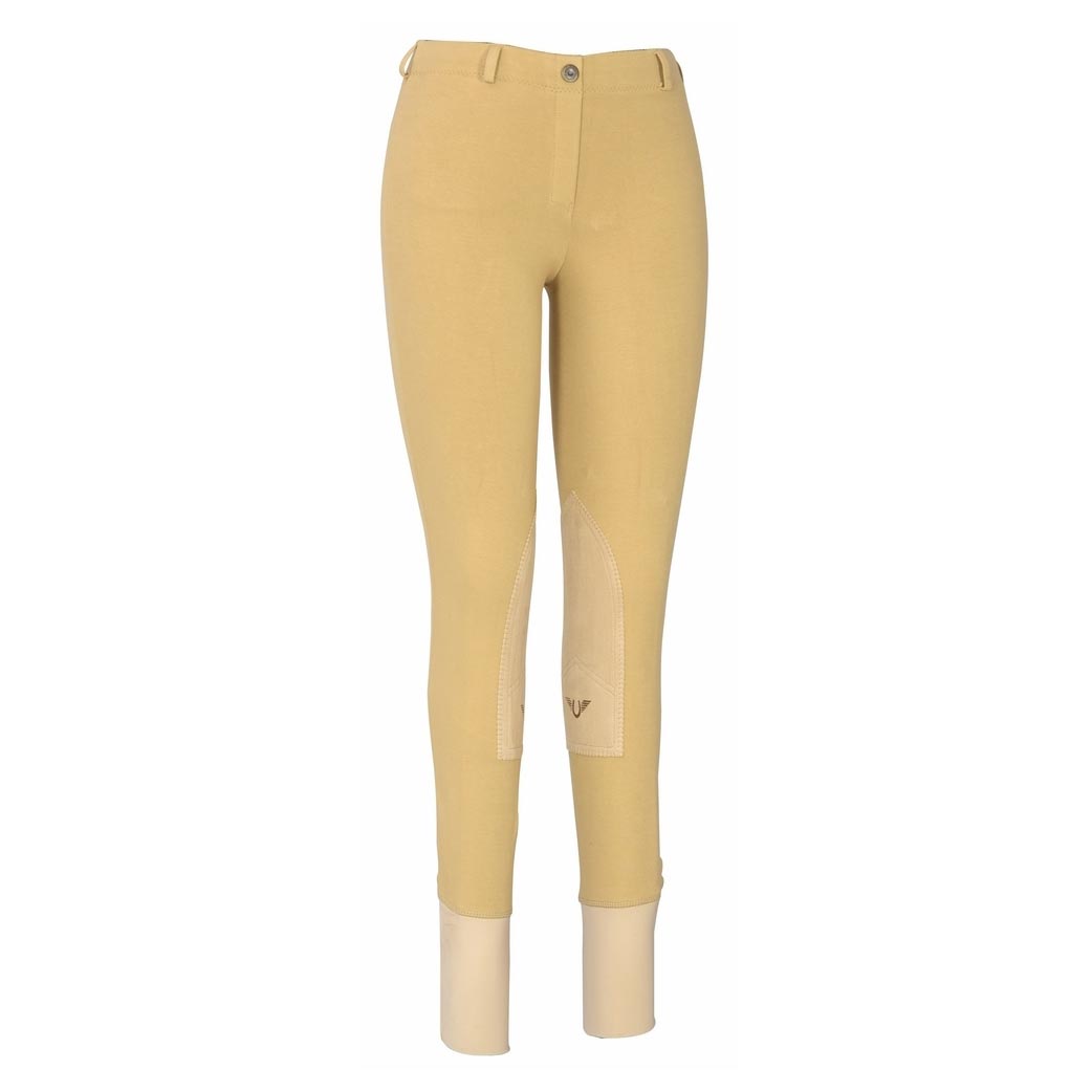 TuffRider Ladies Cotton Lowrise Pull-On Knee Patch Breeches