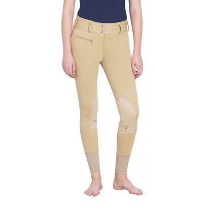 TuffRider Ladies Cotton Lowrise Wide Waistband Knee Patch Breeches