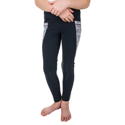 TuffRider Kids Minerva 3 Season Printed Knee Patch Tights
