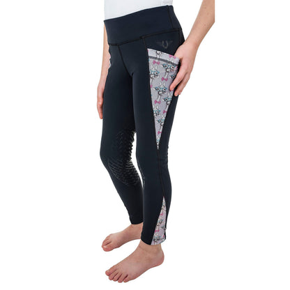 TuffRider Kids Minerva 3 Season Printed Knee Patch Tights